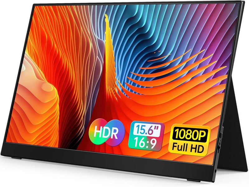 VILVA Portable-Monitor-for-Laptop - 15.6'' 1080P FHD IPS Display USB-C HDMI Portable Monitor for Laptop with Cover and Speakers External Monitor for Laptop/PC/Mac/Phone/Xbox Switch/PS4/ - Image 1